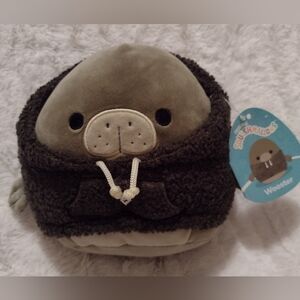 Squishmallows Wooster the Manatee Holiday Hoodie Animal Squad 8"  Plush Doll